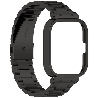 For vivo iQOO Watch GT Watch Frame Integrated Three Beads Stainless Steel Watch Band(Black) by bashfashion