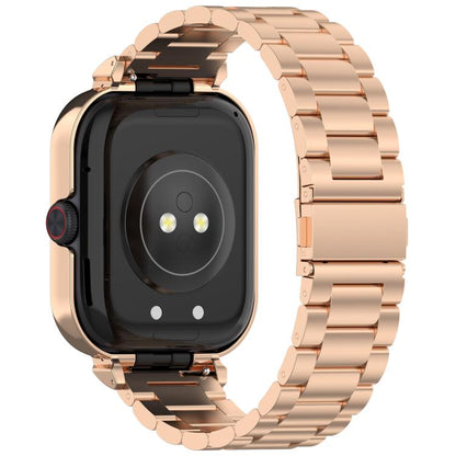 For vivo iQOO Watch GT Watch Frame Integrated Three Beads Stainless Steel Watch Band(Rose Gold) by bashfashion