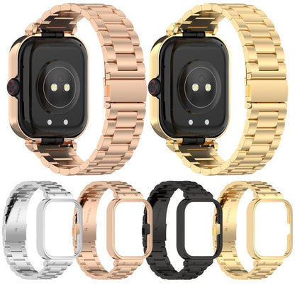 For vivo iQOO Watch GT Watch Frame Integrated Three Beads Stainless Steel Watch Band(Rose Gold) by bashfashion