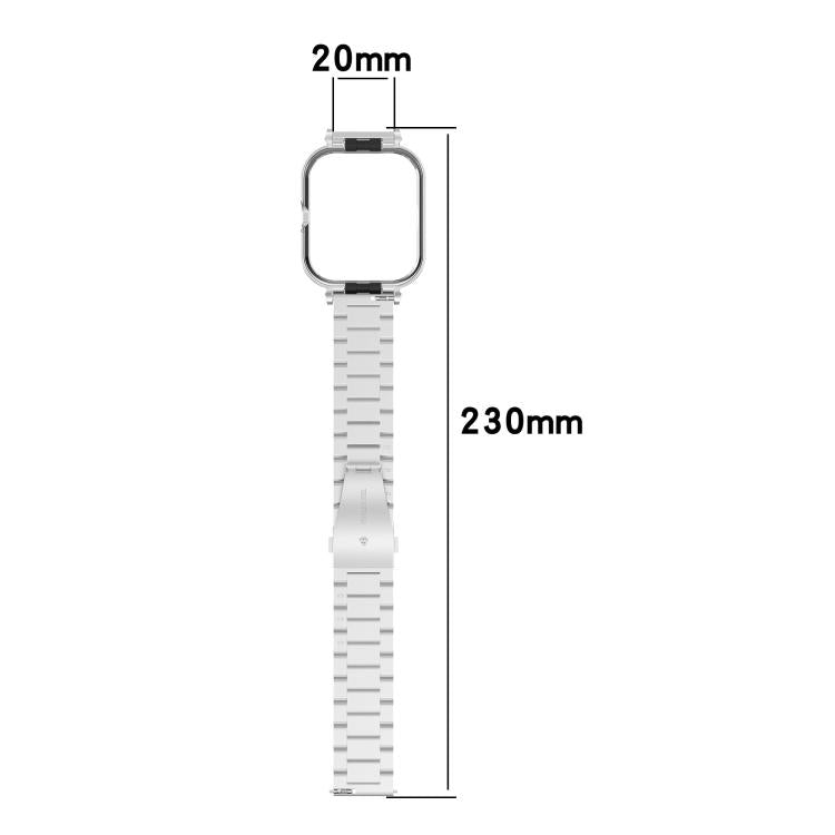 For vivo iQOO Watch GT Watch Frame Integrated Three Beads Stainless Steel Watch Band(Silver) by bashfashion