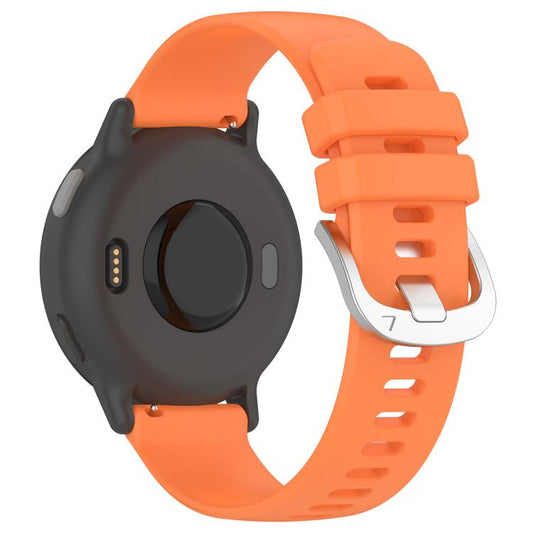 For Garmin Approach S50 20mm Liquid Glossy Silver Buckle Silicone Watch Band(Orange) by bashfashion