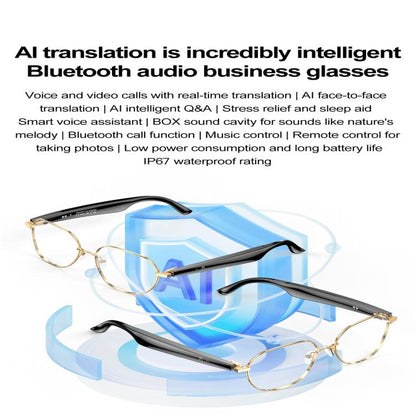 W100B Smart Glasses, Support AI Conversation / AI Intelligent Translation / Bluetooth Call(White) by bashfashion