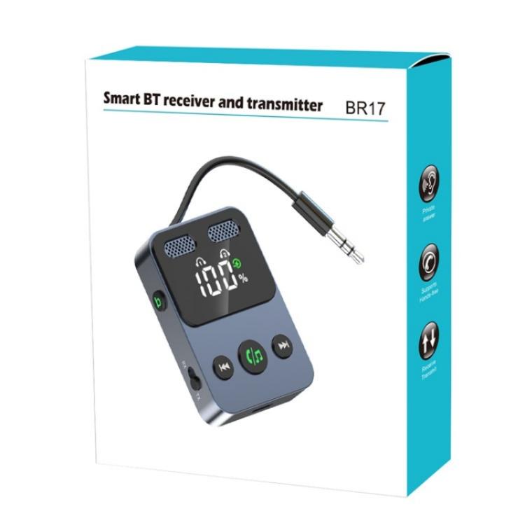 BR17 Bass Boost 2 In 1 Digital Display Bluetooth-Compatible Receiver Transmitter Audio Adapter by bashfashion
