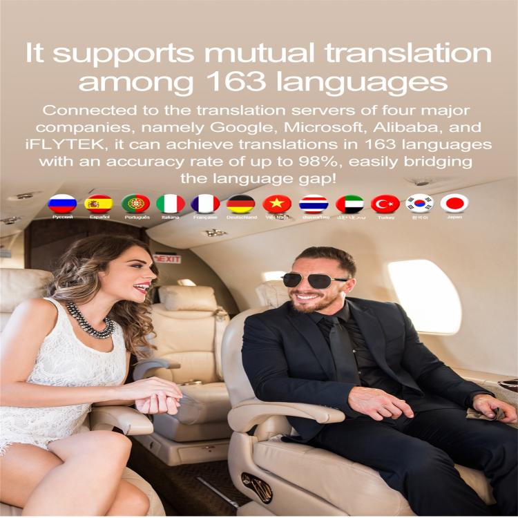 W100C Smart Glasses, Support AI Conversation / AI Intelligent Translation / Bluetooth Call(Black) by bashfashion