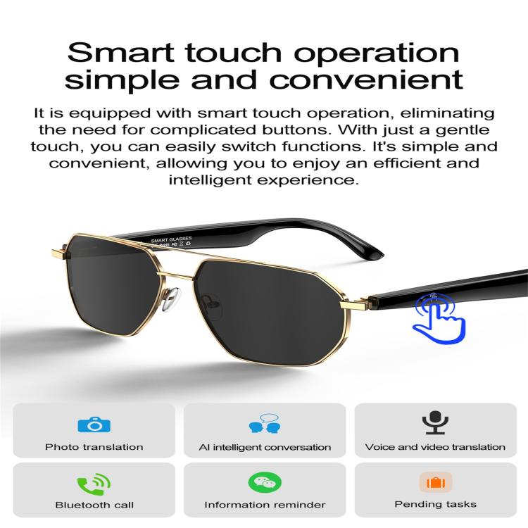 W100C Smart Glasses, Support AI Conversation / AI Intelligent Translation / Bluetooth Call(Black) by bashfashion