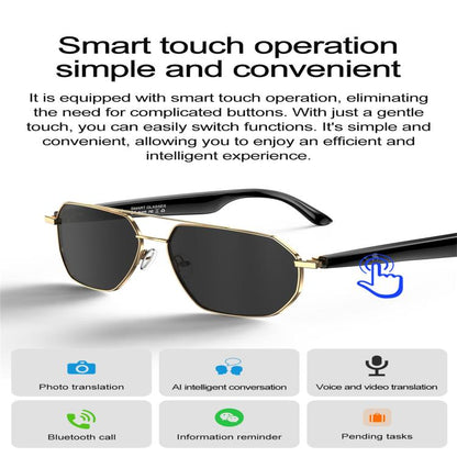 W100C Smart Glasses, Support AI Conversation / AI Intelligent Translation / Bluetooth Call(Black) by bashfashion