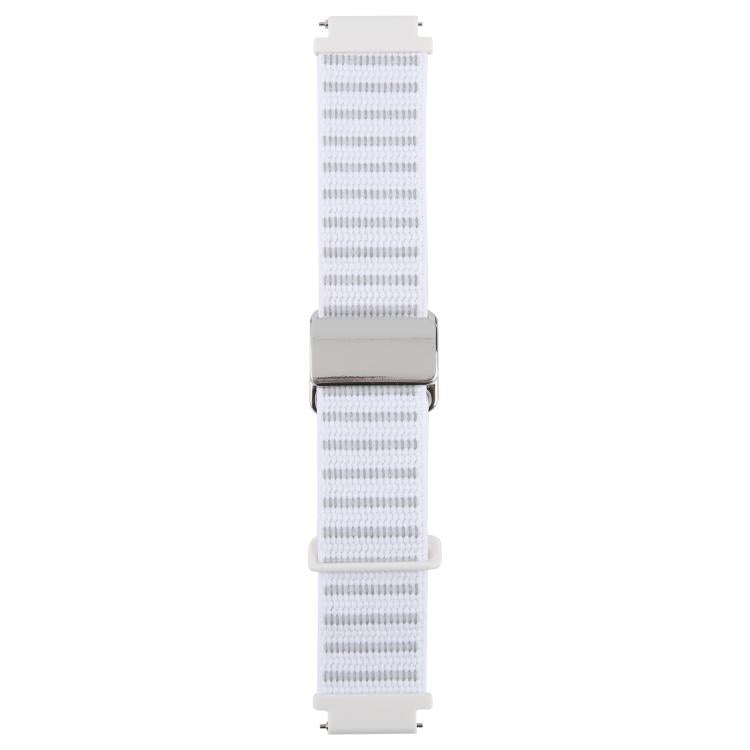 For Google Pixel Watch 1 / 2 / 3 41mm Magnetic Buckle Reflective Nylon Watch Band(White) by bashfashion