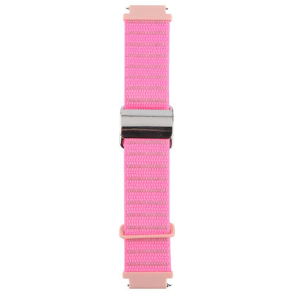 For Google Pixel Watch 1 / 2 / 3 41mm Magnetic Buckle Reflective Nylon Watch Band(Pink) by bashfashion