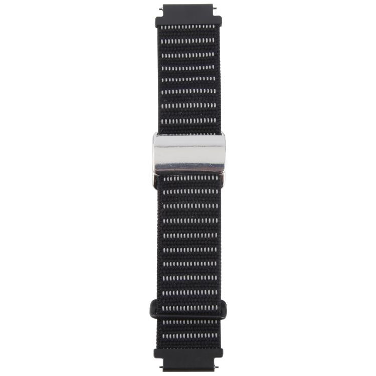 For Google Pixel Watch 3 45mm Magnetic Buckle Reflective Nylon Watch Band(Black) by bashfashion
