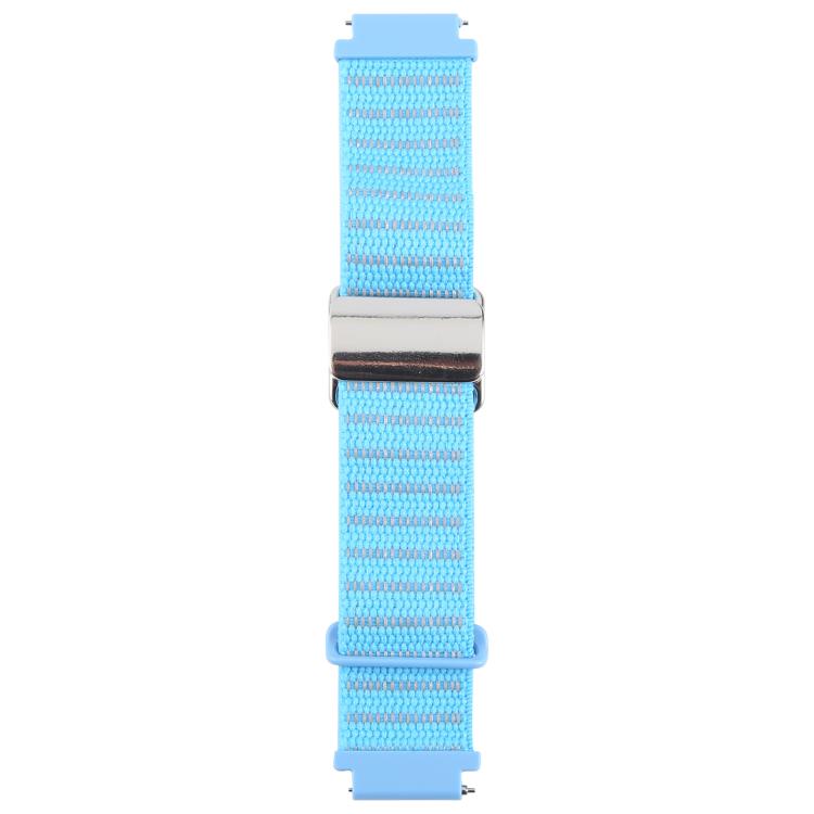 For Google Pixel Watch 3 45mm Magnetic Buckle Reflective Nylon Watch Band(Blue) by bashfashion