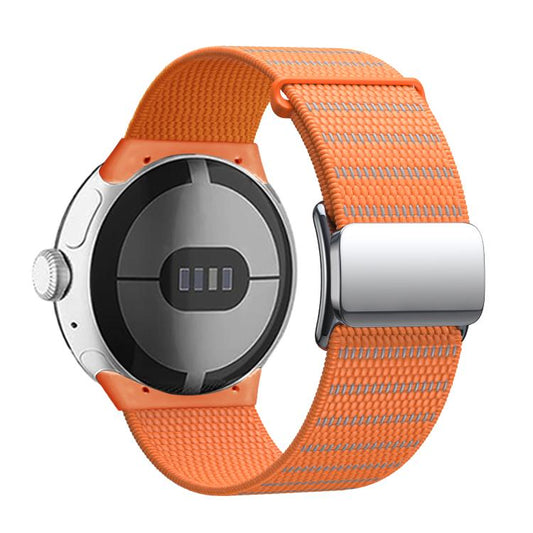 For Google Pixel Watch 3 45mm Magnetic Buckle Nylon Watch Band(Orange) by bashfashion
