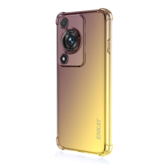 For Huawei nova Y72 / Y72S / Enjoy 70 ENKAY Hat-Prince Gradient Airbag TPU Phone Case(Purple Gold) by ENKAY