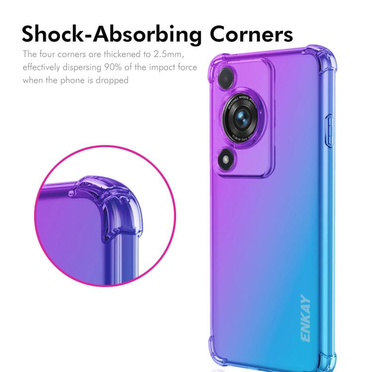 For Huawei nova Y72 / Y72S / Enjoy 70 ENKAY Hat-Prince Gradient Airbag TPU Phone Case(Blue Pink) by ENKAY