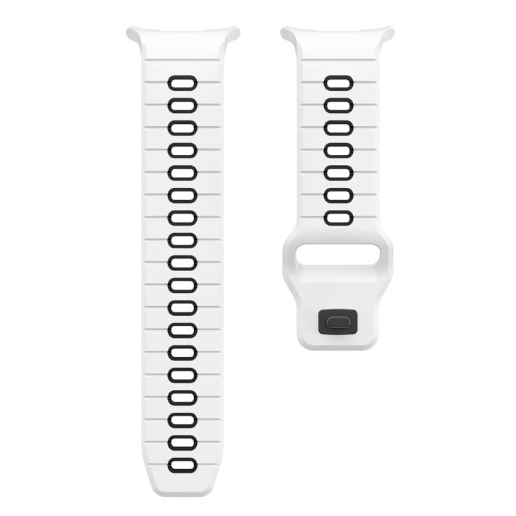 For Samsung Galaxy Watch Ultra 47mm / Ultra 2025 Horizontal Stripes Reverse Buckle Silicone Watch Band(White Black) by bashfashion