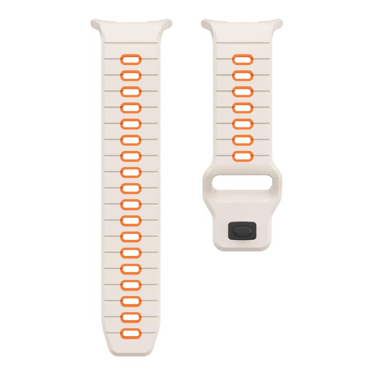 For Samsung Galaxy Watch Ultra 47mm / Ultra 2025 Horizontal Stripes Reverse Buckle Silicone Watch Band(Starlight Orange) by bashfashion