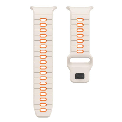 For Samsung Galaxy Watch Ultra 47mm / Ultra 2025 Horizontal Stripes Reverse Buckle Silicone Watch Band(Starlight Orange) by bashfashion