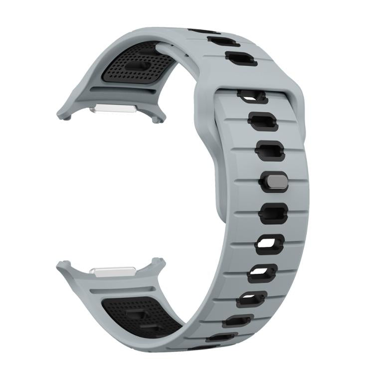 For Samsung Galaxy Watch Ultra 47mm / Ultra 2025 Horizontal Stripes Reverse Buckle Silicone Watch Band(Obsidian Black) by bashfashion