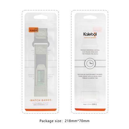 For Apple Watch 46mm / 49mm / 45mm / 44mm Kalebol Hook and Tri-Loop Nylon Watch Band(Orange) by Kalebol
