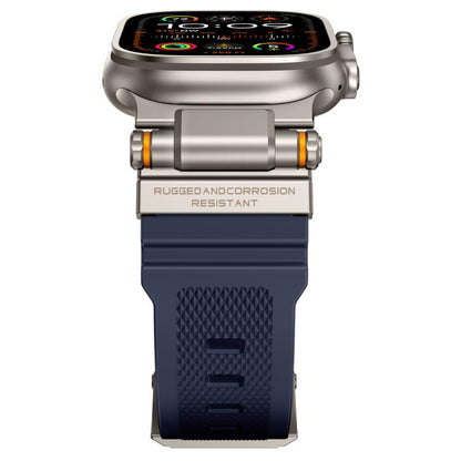 For Apple Watch 42 / 44 / 45 / 46 / 49mm Metal Connector Explorer Silicone Watch Band(Titanium Blue) by bashfashion