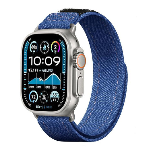For Apple Watch 42mm / 41mm / 40mm / 38mm Kalebol Cool Denim Nylon Hook and Loop Fastener Watch Band(Blue) by Kalebol