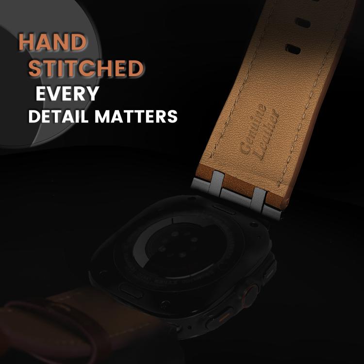 For Samsung Galaxy Watch Ultra 47mm / Ultra 2025 Crazy Horse Leather Watch Band(Red Brown+Titanium Buckle) by bashfashion