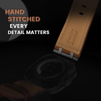 For Samsung Galaxy Watch Ultra 47mm / Ultra 2025 Crazy Horse Leather Watch Band(Red Brown+Titanium Buckle) by bashfashion