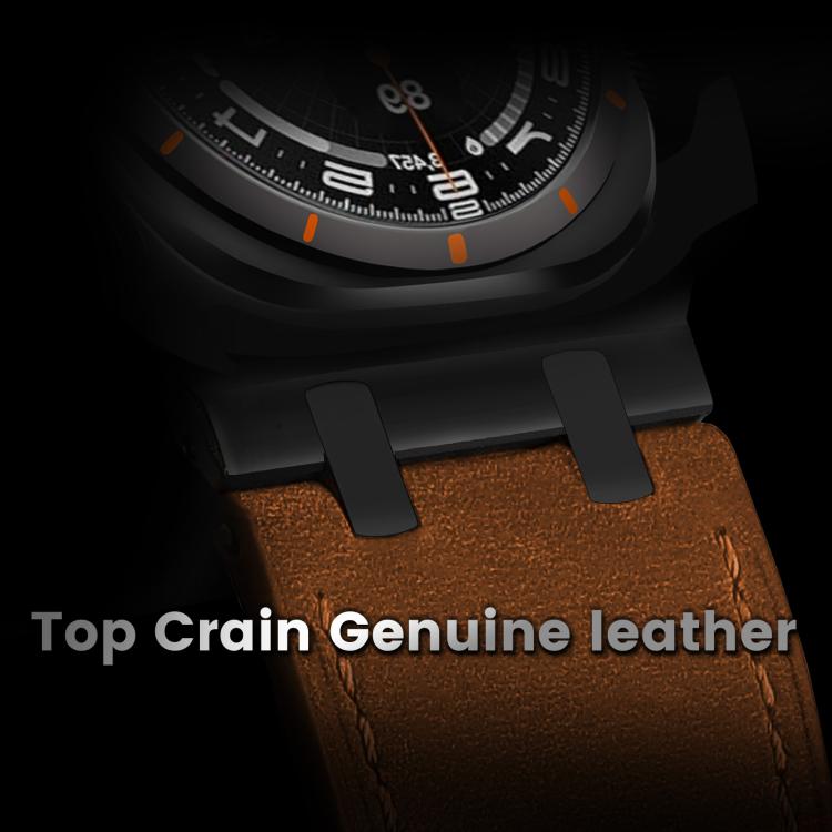 For Samsung Galaxy Watch Ultra 47mm / Ultra 2025 Crazy Horse Leather Watch Band(Red Brown+Black Buckle) by bashfashion