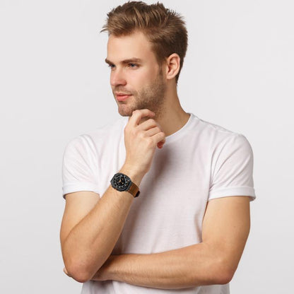 For Samsung Galaxy Watch Ultra 47mm / Ultra 2025 Crazy Horse Leather Watch Band(Red Brown+Black Buckle) by bashfashion