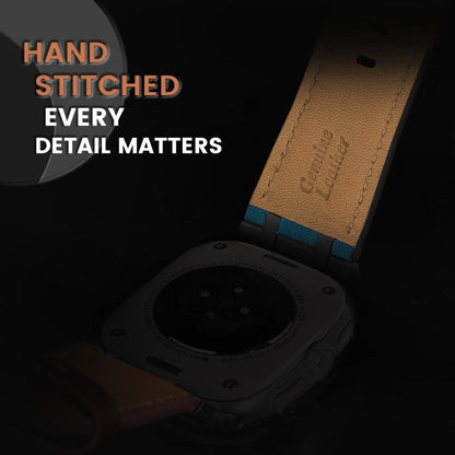 For Samsung Galaxy Watch Ultra 47mm / Ultra 2025 Crazy Horse Leather Watch Band(Dark Blue+Black Buckle) by bashfashion