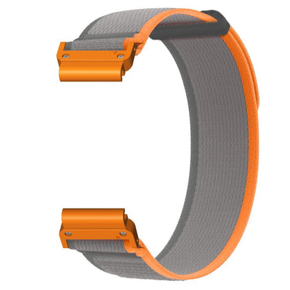 For Gamin 26mm Titanite Quick Release Loop Nylon Watch Band(Orange Gray+Orange) by bashfashion
