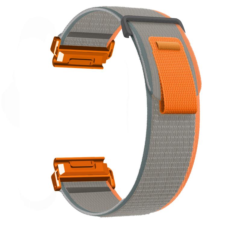 For Gamin 26mm Titanite Quick Release Loop Nylon Watch Band(Orange Gray+Orange) by bashfashion