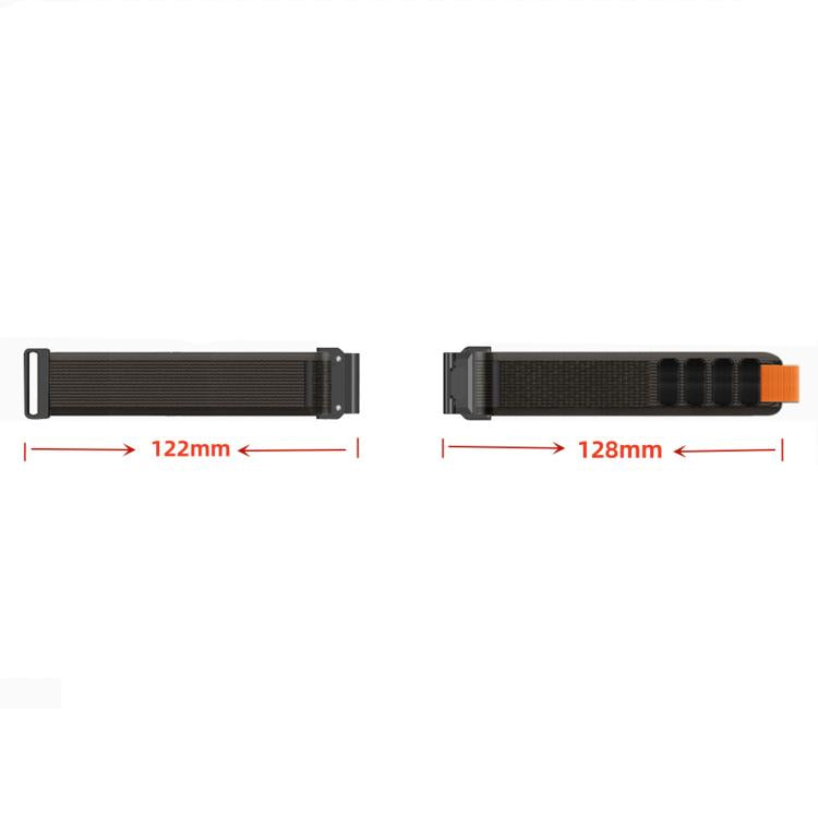 For Gamin 26mm Titanite Quick Release Loop Nylon Watch Band(Orange Gray+Orange) by bashfashion
