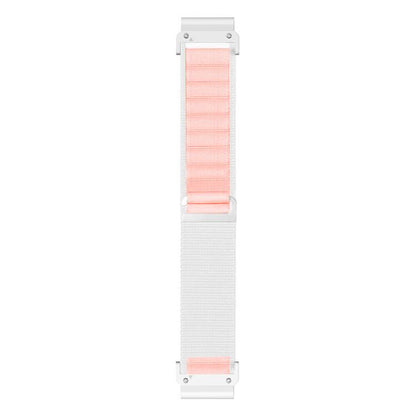 For Gamin 26mm Quick Release Nylon Watch Band(White Pink) by bashfashion