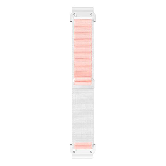 For Gamin 26mm Quick Release Nylon Watch Band(White Pink) by bashfashion
