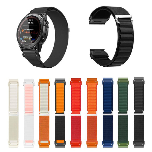 For Gamin 26mm Quick Release Nylon Watch Band(White Pink) by bashfashion