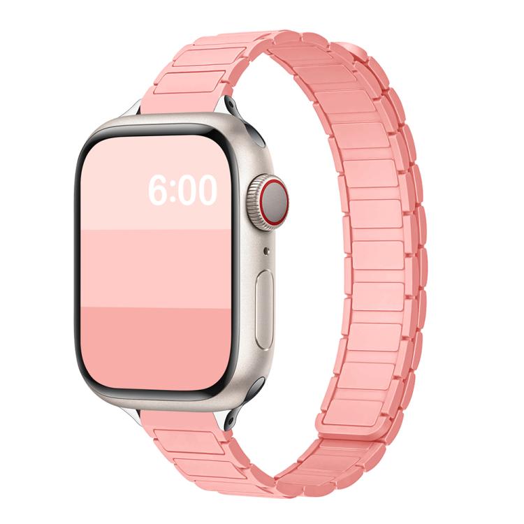 For Apple Watch 46mm / 49mm / 45mm / 44mm Tri-beads I-shaped Slim Magnetic Silicone Watch Band(Frosted) by bashfashion