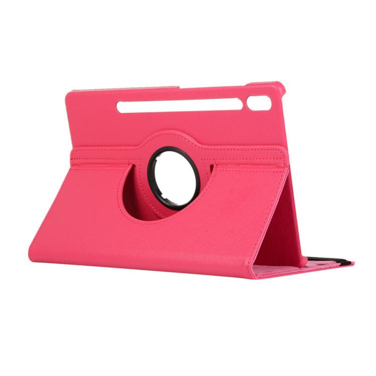 For Samsung Galaxy Tab S10 FE / S9 FE / S9 ENKAY 360 Degree Rotation Litchi Leather Smart Tablet Case(Rose Red) by ENKAY
