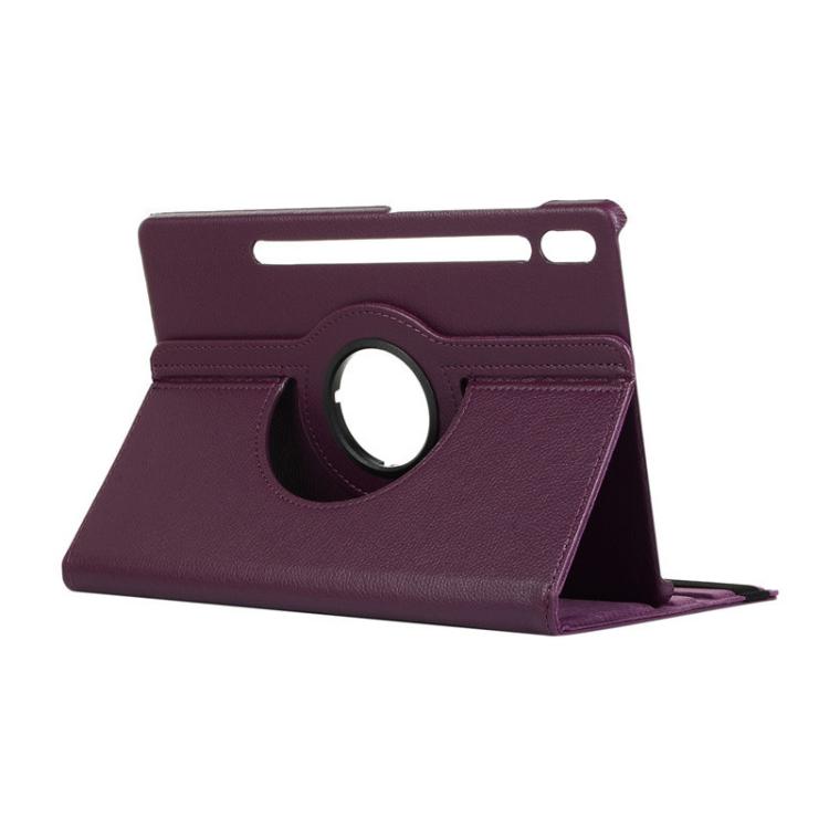For Samsung Galaxy Tab S10 FE / S9 FE / S9 ENKAY 360 Degree Rotation Litchi Leather Smart Tablet Case(Dark Purple) by ENKAY
