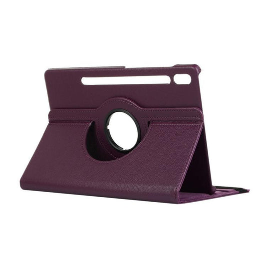 For Samsung Galaxy Tab S10 FE / S9 FE / S9 ENKAY 360 Degree Rotation Litchi Leather Smart Tablet Case(Dark Purple) by ENKAY