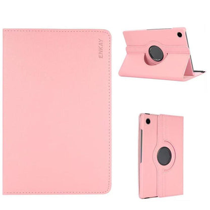 For Samsung Galaxy Tab A9+ 11.0 ENKAY 360 Degree Rotation Litchi Leather Smart Tablet Case(Pink) by ENKAY
