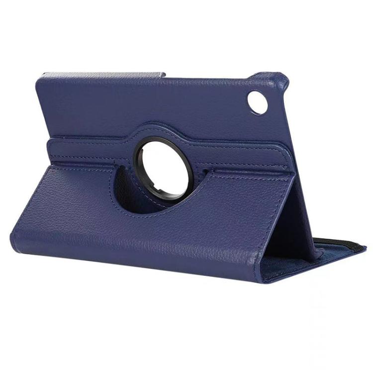 For Samsung Galaxy Tab A9 8.7 ENKAY 360 Degree Rotation Litchi Leather Smart Tablet Case(Dark Blue) by ENKAY