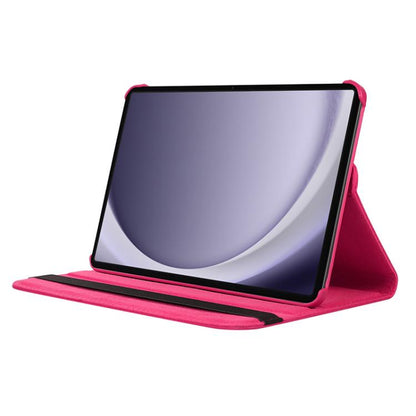 For Samsung Galaxy Tab A9 8.7 ENKAY 360 Degree Rotation Litchi Leather Smart Tablet Case(Rose Red) by ENKAY
