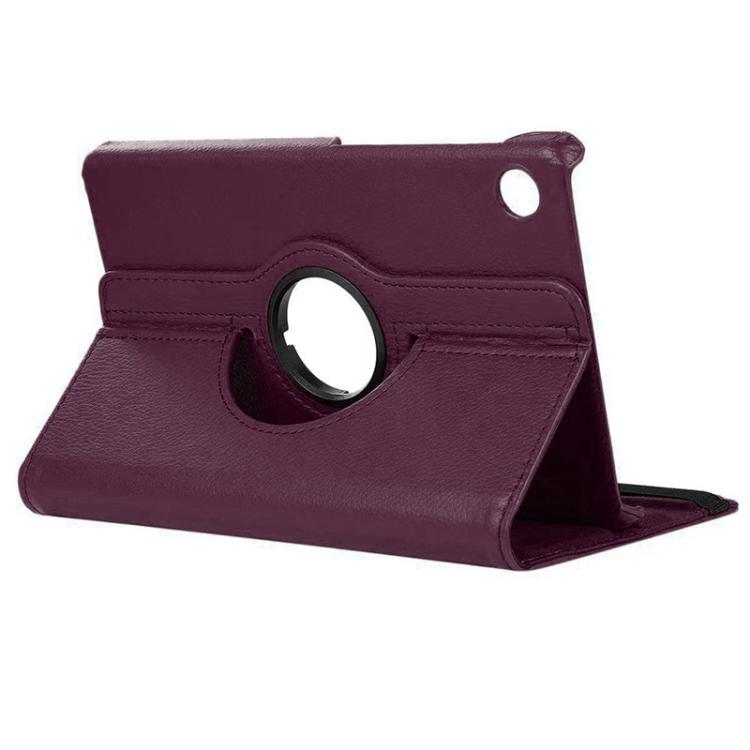 For Samsung Galaxy Tab A9 8.7 ENKAY 360 Degree Rotation Litchi Leather Smart Tablet Case(Dark Purple) by ENKAY