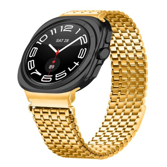 For Samsung Galaxy Watch Ultra 47mm / Ultra 2025 Nine-beads Magnetic Buckle Stainless Steel Watch Band(Gold) by bashfashion