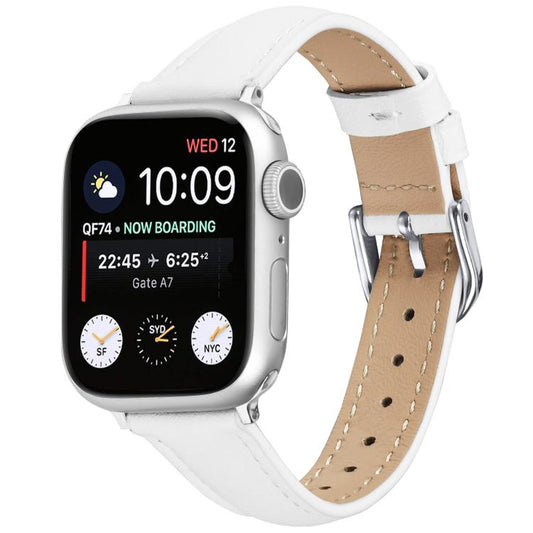 For Apple Watch 46mm / 49mm / 45mm / 44mm Small Waist PU Leather Watch Band(White) by bashfashion