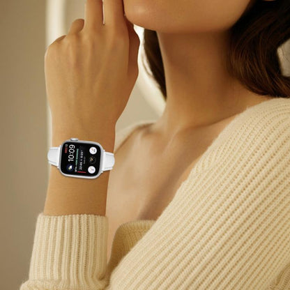 For Apple Watch 46mm / 49mm / 45mm / 44mm Small Waist PU Leather Watch Band(White) by bashfashion