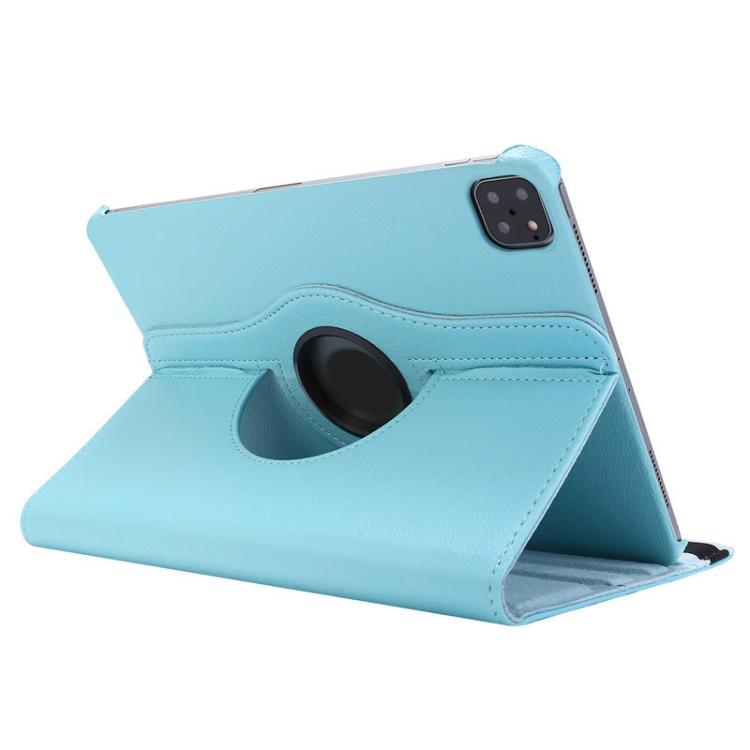 For iPad Air 11 2025 / 2024 / Air 10.9 2022 ENKAY 360 Degree Rotation Litchi Leather Smart Tablet Case(Light Blue) by ENKAY
