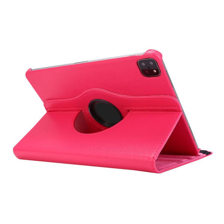 For iPad Air 11 2025 / 2024 / Air 10.9 2022 ENKAY 360 Degree Rotation Litchi Leather Smart Tablet Case(Rose Red) by ENKAY
