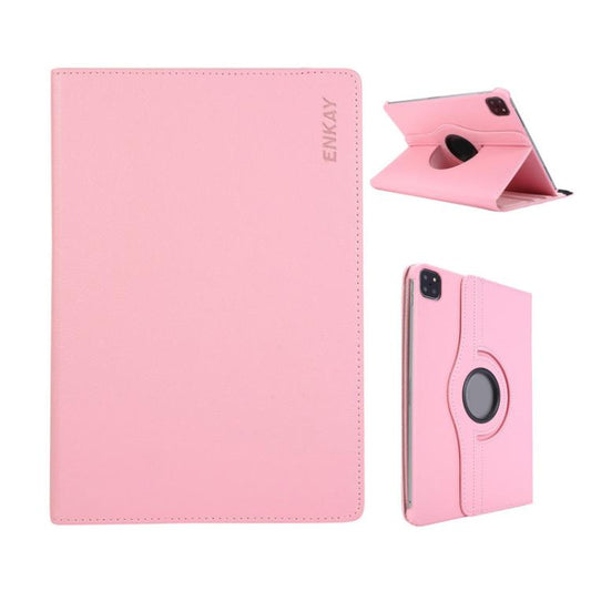For iPad Air 11 2025 / 2024 / Air 10.9 2022 ENKAY 360 Degree Rotation Litchi Leather Smart Tablet Case(Pink) by ENKAY