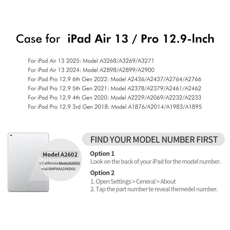 For iPad Pro 12.9 / Air 13 2025 / 2024 ENKAY 360 Degree Rotation Litchi Leather Smart Tablet Case(Light Blue) by ENKAY